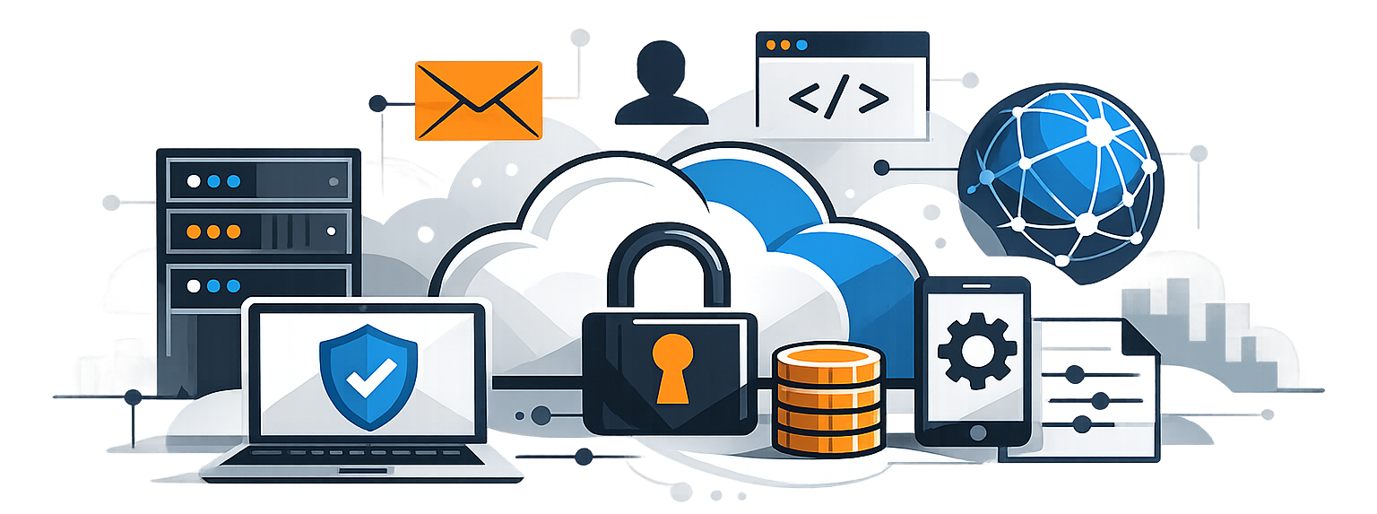 Cybersecurity threat concept illustration